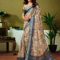 all about you Floral Zari Pure Linen Ready to Wear Tussar Saree-picture-48