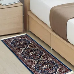 MODEFE Blue Ethnic Motifs Anti-Skid Nylon Carpet-30