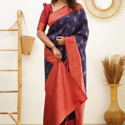 Areca Designer Ethnic Motifs Pure Silk Banarasi Saree-image-83