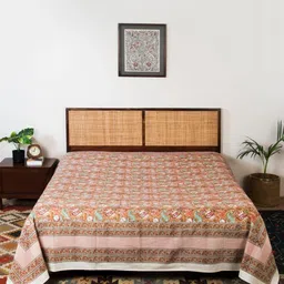Fabindia Beige & Brown Floral Printed Cotton Double Bed Covers-image-66