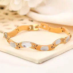 VOJ Men Brass Gold-Plated Link Bracelet-image-46
