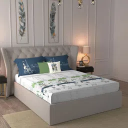 MYTRIDENT His & Her White & Green Floral 144 TC King Bedsheet Set 2.74 m x 2.74 m-image-33