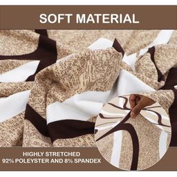 Aura Beige & White Printed Polyester 1 Piece Sofa Cover With Arms-image-55