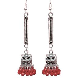 Weariton Women Silver Oxidised Long Earrings-image-54