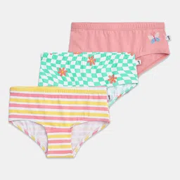You Got Plan B Girls Pack Of 3 Printed Pure Cotton Mid-RiseBasicBriefs UG-Meadow: 1-2-image-77