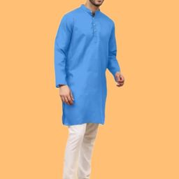 ANUJ FASHION Men Blue Solid Kurta-picture-38