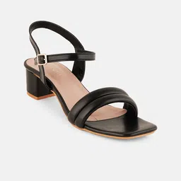 DressBerry Textured PU Block Sandals-16