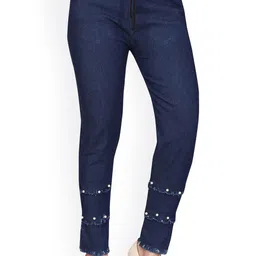 Aarika Girls Comfort Flared High-Rise Low Distress Stretchable Jeans-image-68