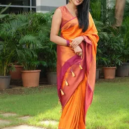 Marziyaa Woven Design Zari Silk Cotton Banarasi Saree-picture-29