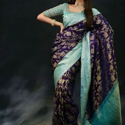 Marziyaa Ethnic Woven Design Zari Silk Cotton Banarasi Saree-picture-43