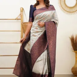 Marziyaa Ethnic Woven Design Zari Silk Cotton Banarasi Saree-picture-36