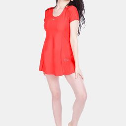 FILMAX ORIGINALS Plus Size Round Neck Short Sleeves Swimming Dress-image-46
