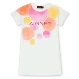AIGNER Girls Typography Printed Cotton A-Line Dress-picture-49