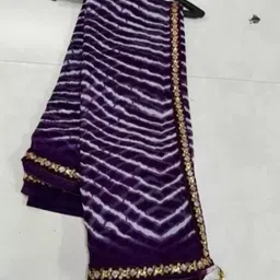 SAADHVI Tie and Dye Embroidered Pure Georgette Saree-image-33
