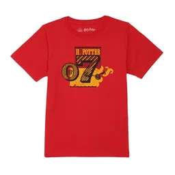 Harry Potter by Wear Your Mind Boys Red Typography Printed T-shirt-image-41