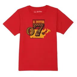 Harry Potter by Wear Your Mind Boys Red Printed Pure Cotton T-shirt-image-54