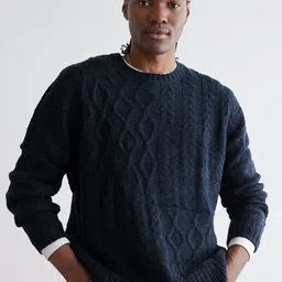 AMERICAN EAGLE OUTFITTERS Cable Knit Round Neck Long Sleeves Pullover Sweater-picture-3