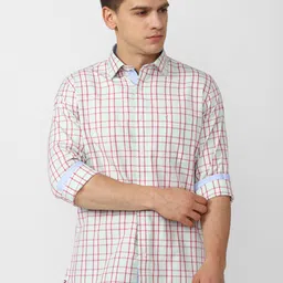 Van Heusen Sport Men Cream-Coloured Slim Fit Tartan Checked Casual Shirt-image-64