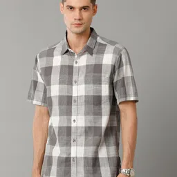 Voi Jeans Gingham Checked Slim Fit Pure Cotton Casual Shirt-image-92