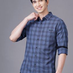 British Club Smart Slim Fit Tartan Checked Pure Cotton Casual Shirt-image-43