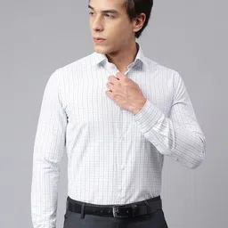Richlook Standard Grid Tattersall Checked Opaque Formal Shirt-image-46