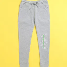 NUSYL Kids Grey Printed Polyester Regular Fit Joggers-image-100