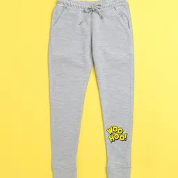 NUSYL Unisex Kids Grey Solid Joggers-image-97