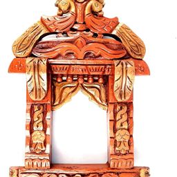 apka mart Brown Textured Wooden Jharokha Wall Decor-image-82