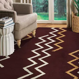 saraswatii global Red & White Geometric-Printed Hand Tufted Rectangular Carpet-21