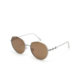 YourSpex Unisex Brown Lens & White Round Sunglasses with UV Protected Lens-17