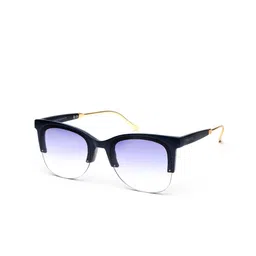 YourSpex Unisex Blue Lens & Black Round Sunglasses with UV Protected Lens-34