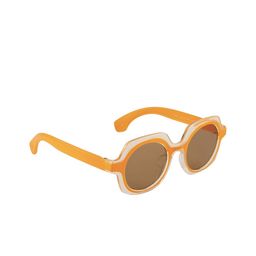 YK Unisex Kids Brown Lens & Orange Round Sunglasses with UV Protected Lens-image-70