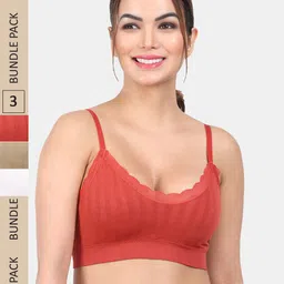 Amour Secret Pack Of 3 Non Padded All Day Comfort Full Coverage Seamless Bra-picture-18