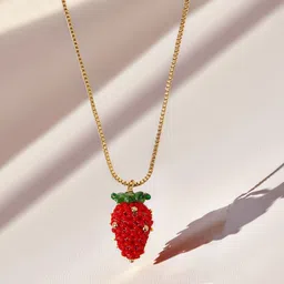 Accessorize Strawberry-Shaped Pendant With Chain-23