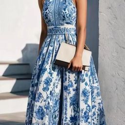 Alamode By Akanksha Print Maxi Polyester Dress-image-45