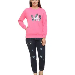 WOOL 4U Women Graphic Printed Round Neck Sweatshirt-image-89