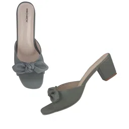 MICHICK Block Sandals with Bows image 5