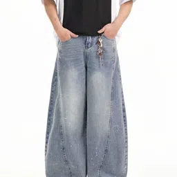 StyleCast x Revolte Men Wide Leg Mid-Rise Light Fade Stretchable Jeans-picture-46