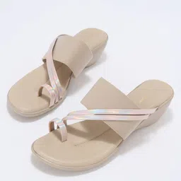 Forever Glam by Pantaloons Printed PU Wedge Sandals-39