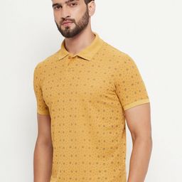 OGEN Men Printed Polo Collar Pockets T-shirt-image-36
