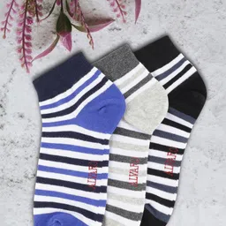 Alvaro Castagnino Men Pack Of 3 Striped Ankle Length Socks-image-29