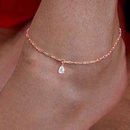 MINUTIAE Rose Gold-Plated Artificial Stones Studded Anklet-picture-11