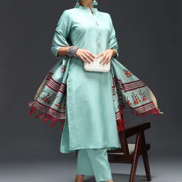 VredeVogel Floral Regular Kurta With Trousers & Dupatta-11