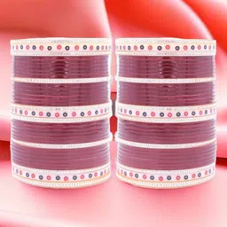 leshya Set Of 70 Brass-Plated Kundan-Studded Punjabi Bridal Chura Bangles-0