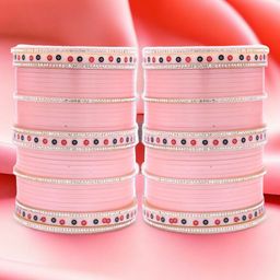 leshya Set Of 70 Brass-Plated Kundan-Studded Bangle-5