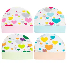 BAESD Infant Kids Pack of 4 Cotton Printed Beanie-31