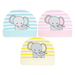 BAESD Kids Pack Of 3 Graphic Printed Cotton Beanie-20