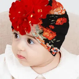 SYGA Kids Floral Printed Pure Cotton Beanie-11