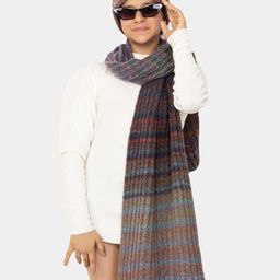 513 Girls Knitted Self Design Acrylic Beanie Cap and Muffler Set-image-94