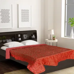 Kuber Industries Maroon & Cream-Coloured 300 GSM Single Bed Floral Mild Winter Blanket-image-57